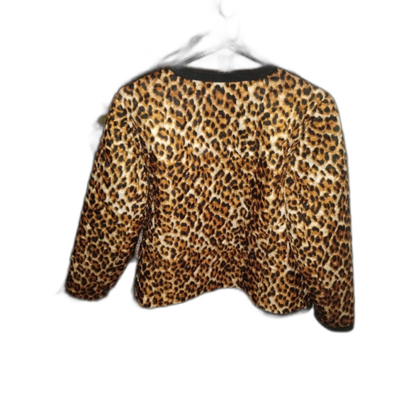 Talbots (PL) Cheetah Print Quilted Lightweight Spring Jacket Mob Wife - Picture 3 of 6